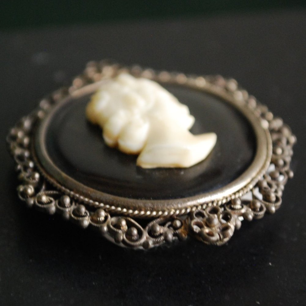 Tortoise Shell Cameo Pendant